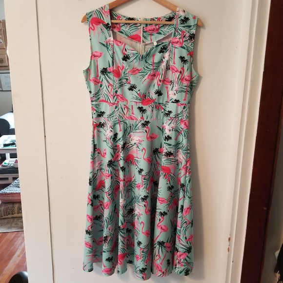 Vibrant Flamingo Sweetheart A-Line Dress - Picture 2 of 8